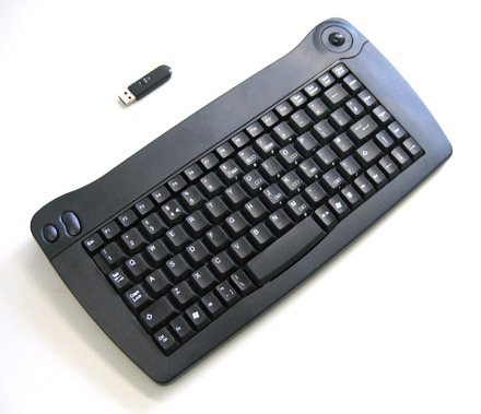 Wireless Funk-Tastatur mit Mausstick (10m Reichweite) [ES-Layout] *Neues Design* 